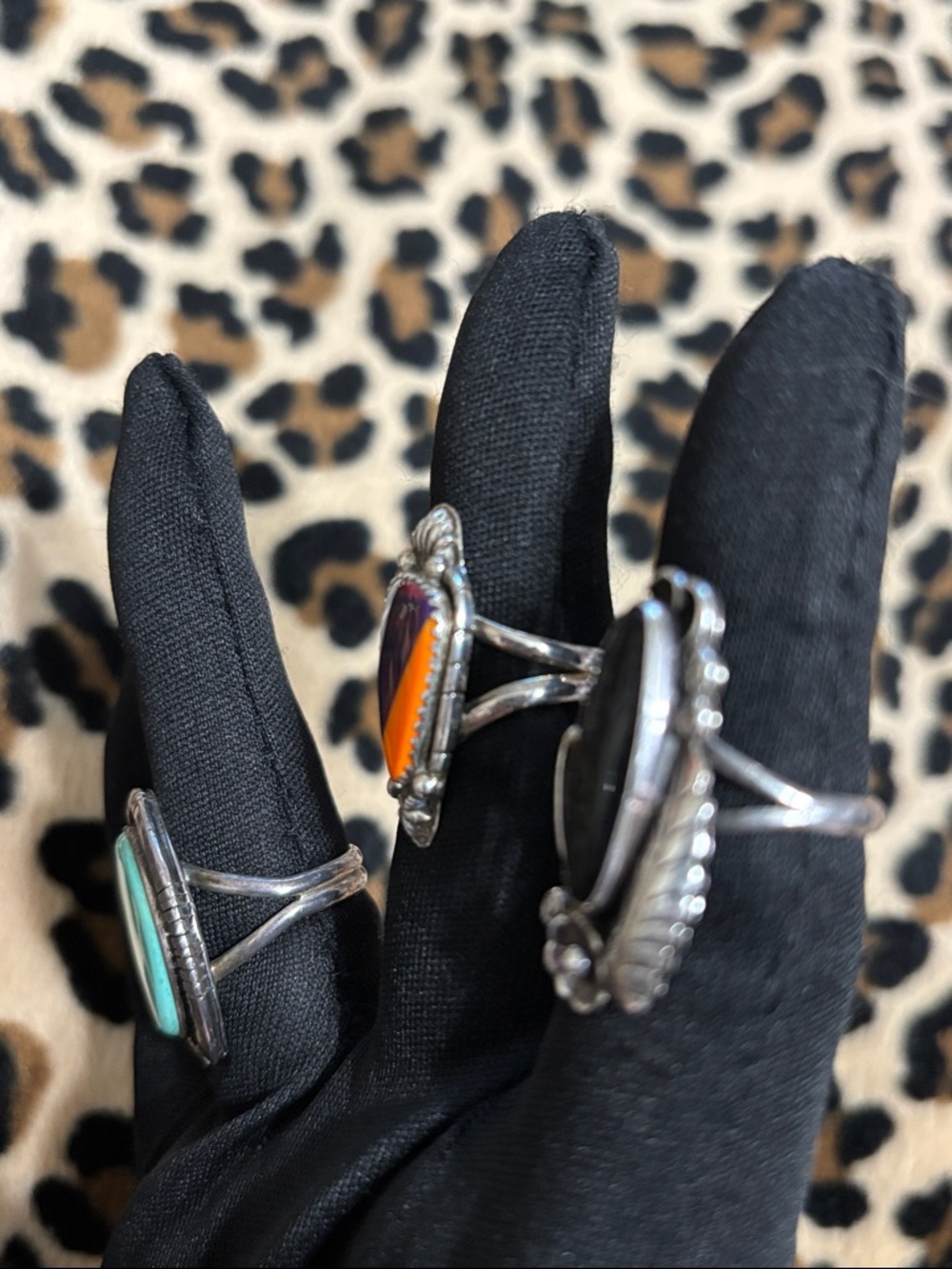 Vintage Sterling Silver 🩵 Turquoise Stone Ring 7.5 Southwest Statement - Picture 14 of 15